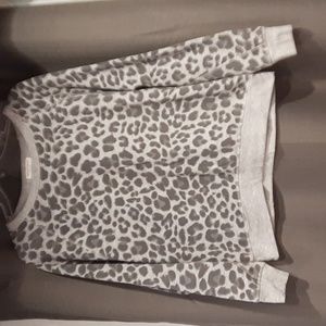 Gray Leopard print fleece sweatshirt